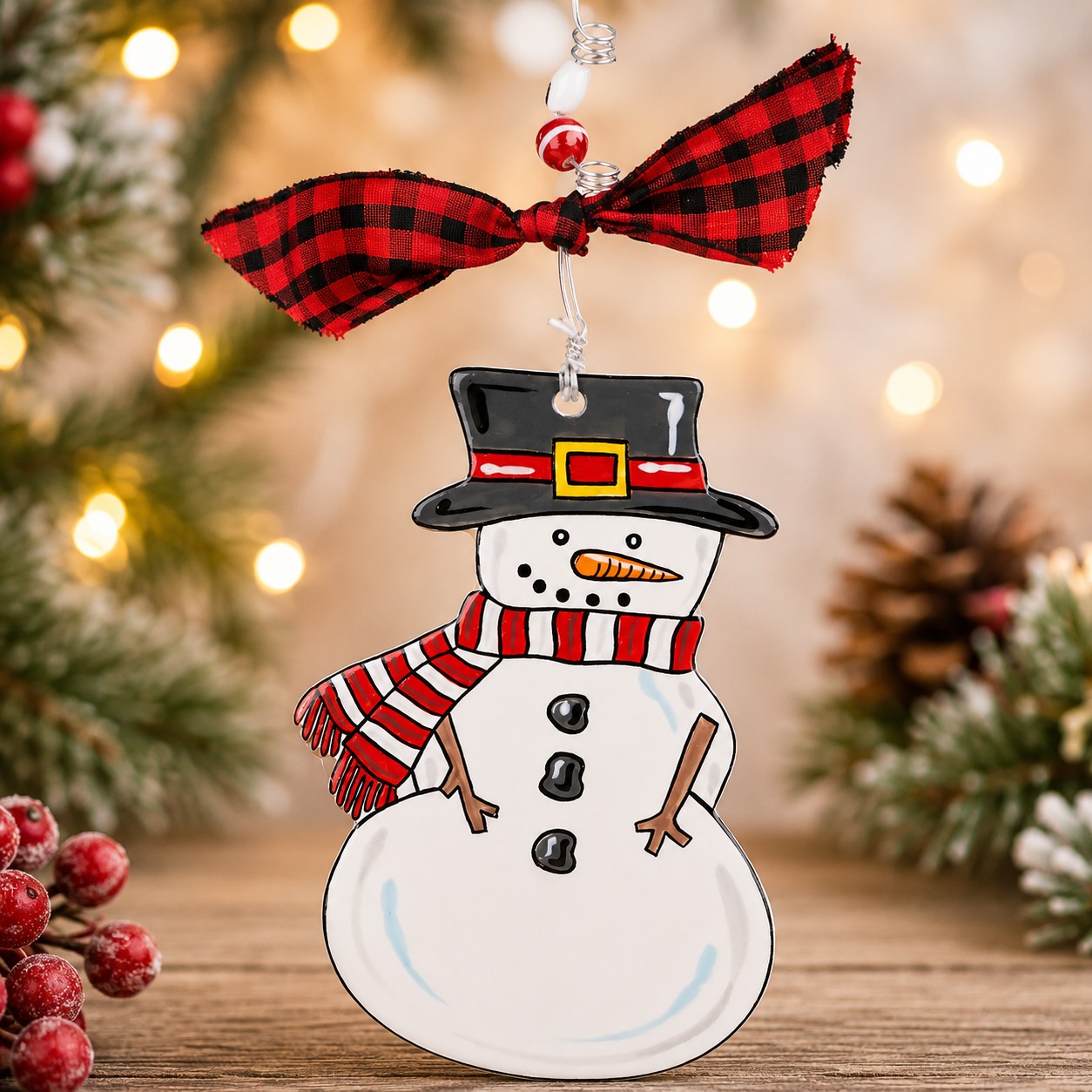 Tophat Snowman Ornament